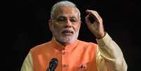 Premi&ecirc; indiano, Narendra Modi, discursa no Madison Square Garden, em Nova York. 28/09/2014  Foto: Lucas Jackson / Reuters