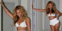 <p>Beyonce exibiu boa forma com fotos usando apenas biquíni</p>  Foto: Divulgação