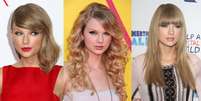 Taylor Swift alterna entre fios médios e longos e textura lisa e cacheada    Foto: Shutterstock