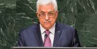 O líder palestino, Abbas, fala durante conferência nos Estados Unidos  Foto: Andrew Burton / AFP