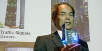 O americano  Shuji Nakamura é um dos vencedores do Nobel de Física junto de dois japoneses  Foto: Phil Klein / Reuters