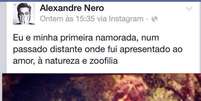 Luisa Mell critica post de Alexandre Nero   Foto: Facebook / Reprodução