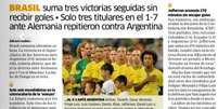 <p>Jornal Marca manchetou que a Seleção "apagou o Mineiraço"</p>  Foto: Reprodução