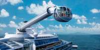 <p>North Star, esfera que eleva hóspedes mais de 270 metros acima do mar, é uma das atrações do Quantum of the Seas</p>  Foto: Royal Caribbean International/Divulgação