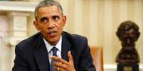 O presidente norte-americano, Barack Obama, fala à imprensa após reunião com sua equipe que coordena os esforços do governo de resposta ao Ebola, no Salão Oval da Casa Branca, em Washington, nos Estados Unidos, nesta quinta-feira. 16/10/2014  Foto: Larry Downing / Reuters