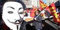 Manifestantes ocuparam ruas de cidades italianas  Foto: ANSA