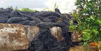 <p>Imagem do "movimento" da lava feita próximo a Pahoa</p>  Foto: AP