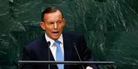 <p>O primeiro-ministro da Austrália, Tony Abbott, discursa durante a Assembleia Geral das Nações Unidas, em Nova York, em 25 de setembro</p>  Foto: Lucas Jackson / Reuters