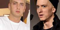 <p>Eminem em 2000 e em 2014</p>  Foto: Frank Micelotta e Mike Coppola / Getty Images 