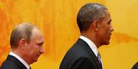 <p>Presidente dos EUA, Barack Obama, e presidente russo, Vladimir Putin, durante encontro de líderes da Ásia e Pacífico, em Pequim</p>  Foto: Kim Kyung-Hoon / Reuters