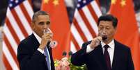 China e Estados Unidos anunciaram nesta quarta-feira um acordo histórico para a redução da emissão de gases do efeito estufa  Foto: Greg Baker/Pool / Reuters