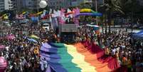 <p>Parada Gay realizada no Rio de Janeiro em 2014</p>  Foto: AP