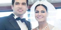<p>Veena casou-se com o empresário Asad Bashir Khattak, 30 anos, quando estava grávida de quatro meses do seu filho</p>  Foto: Daily Mail  / Reprodução