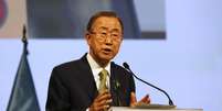 Ban Ki-moon discursa durante abertura do Segmento de Alto N&iacute;vel da Confer&ecirc;ncia do Clima da ONU (COP 20), em Lima, Peru  Foto: Mariana Bazo / Reuters