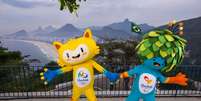 <p>Mascostes da Olimpíada do Rio 2016 durante apresentação no Rio de Janeiro</p>  Foto: Alex Ferro / Reuters
