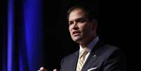 <p>Senador cubano-americano Marco Rubio, republicano, durante evento em Washington, nos Estados Unidos, em junho</p>  Foto: Yuri Gripas / Reuters