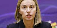 A chefe de política externa da União Europeia, Federica Mogherini, durante coletiva de imprensa em Kiev. 17/12/2014.  Foto: Valentyn Ogirenko / Reuters