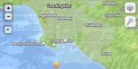 Terremoto de 5,1 atingiu a costa americana da Califórnia nesta quinta-feira  Foto: USGS / Reprodução