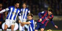 <p>Messi come&ccedil;ou no banco e jogou s&oacute; o segundo tempo da derrota para a Real Sociedad</p>  Foto: VINCENT WEST / Reuters