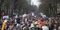 Multitudinaria manifestación en París contra el terrorismo.  Foto: EFE en español