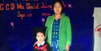 <p>Pequena Khin Khin Oo, de apenas quatro anos, foi vendida para traficantes chineses</p>  Foto: BBC News Brasil