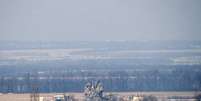 A torre de controle do aeroporto de Donetsk desabou após confrontos  Foto: Twitter