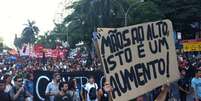 População protestou contra o aumento na passagem  Foto: @pedrasqrolam / Twitter