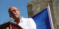 Presidente do Haití, Michel Martelly, durante pronunciamento em um memorial em homenagem às vítimas do terremoto de 2010 no país, em Titanyen, nos arrodores de Porto Príncipe. 12/01/2015.  Foto: Marie Arago / Reuters