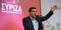 Líder do partido esquerdista radical grego Syriza, Alexis Tsipras, discursa durante comício em Salônica. 20/01/2015  Foto: Alexandros Avramidis / Reuters