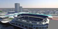 <p>Projeto do possível novo estádio do St Louis Rams; ele seria construído com dinheiro público</p>  Foto: Divulgação