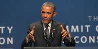 <p>O presidente americano, Barack Obama, discursa durante conferência sobre cibersegurança em Palo Alto, Califórnia, em 13 de fevereiro </p>  Foto: Robert Galbraith / Reuters