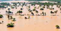 As mais recentes e mortíferas inundações em Moçambique deixaram 158 mortos e 69 feridos  Foto: Twitter