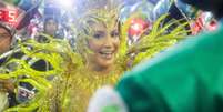 <p>Claudia Leitte desfilou como rainha de bateria da Mocidade</p>  Foto: Rudy Trindade / Frame