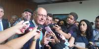 Em entrevista coletiva no Palácio dos Bandeirantes, Alckmin disse que as estações da Linha 4-Amarela do metrô deverão ser relicitadas  Foto: Janaina Garcia / Terra