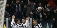 Equipe da Juventus festeja gol de Morata  Foto: Alessandro Bianchi / Reuters