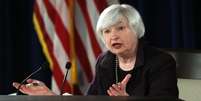 <p>Chair do Federal Reserve, Janet Yellen, durante conferência em Washington</p>  Foto: Kevin Lamarque / Reuters