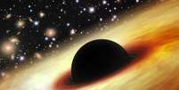 Astrônomos não conseguem explicar como um buraco negro desse tamanho se formou tão cedo na história cósmica  Foto: BBC News Brasil