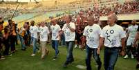 Ex-jogadores são homenageados com referência aos 450 anos do Rio de Janeiro  Foto: Marcello Dias / Futura Press