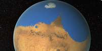 Marte tinha ao menos metade do hemisfério norte coberto de água, com um oceano que chegava a mais de 1,5 quilômetros de profundidade  Foto: The Independent / Reprodução
