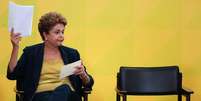 Presidente Dilma Rousseff em evento no Palácio do Planalto durante evento no Palácio do Planalto, em Brasília. 26/02/2015  Foto: Ueslei Marcelino / Reuters