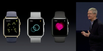 Tim Cook apresentou o Apple Watch - versão para o mercado - em março deste ano  Foto: Apple /  