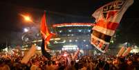 Torcida do São Paulo faz festa no Morumbi antes do duelo com o San Lorenzo  Foto: Marcos Bezerra / Futura Press