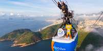 <p>Bichinho protagonizou imagem promocional a 500 dias dos Jogos </p>  Foto: Divulgação