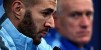 Tanto Benzema como Deschamps optaram pelo respeito ao Brasil  Foto: Franck Fife / AFP