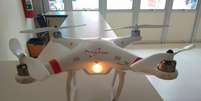 Foto do drone foi publicada por aluna de letras que encontrou o equipamento no campus  Foto: Arquivo Pessoal / Divulgação