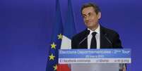 Partido de Sarkozy vence eleições nos departamentos da França   Foto: Christian Hartmann / Reuters