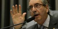 Eduardo Cunha, na Alesp; ele disse à BBC Brasil que protestos ajudam sua 'votação do outro lado'  Foto: Agência Brasil