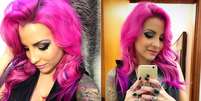 <p>Clara radicalizou com os fios pink</p>  Foto: Instagram/ @_skullblondie / Reprodu&ccedil;&atilde;o