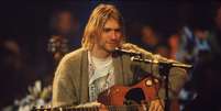 Kurt Cobain na gravação de disco em 1993, ano anterior à sua morte  Foto: Getty Images 