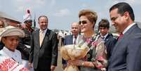 <p>Dilma chega para a C&uacute;pula das Am&eacute;ricas</p>  Foto: Twitter/@blogplanalto / Reprodução